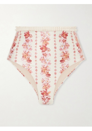 Agua by Agua Bendita - Nopaul Floral-printed Stretch Recycled Bikini Briefs - Pink - x small,small,medium,large,x large