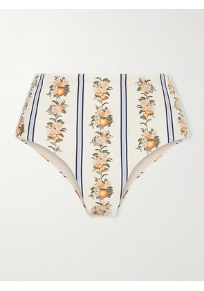 Agua by Agua Bendita - Magenta Valle Printed Stretch Recycled Bikini Briefs - White - x small,small,medium,large,x large