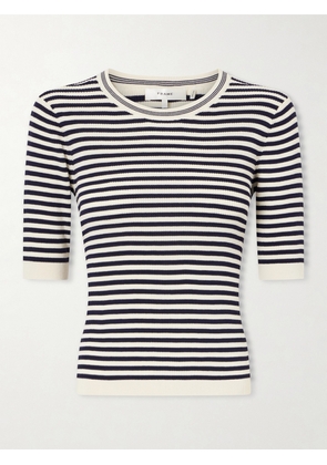 FRAME - Striped Cotton-blend T-shirt - Black - x small,small,medium,large,x large
