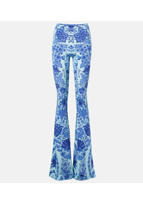 Etro Printed jersey flared leggings