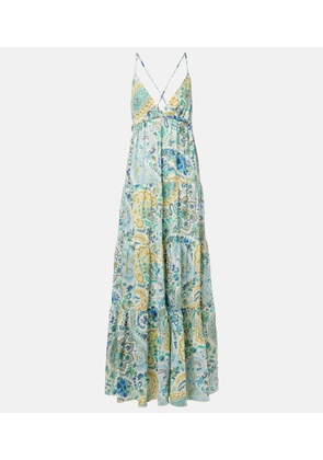 Etro Paisley tiered cotton maxi dress