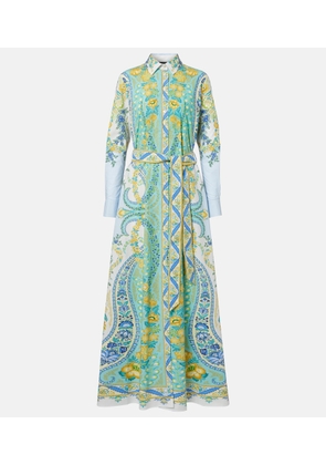 Etro Belted floral cotton shirt dress