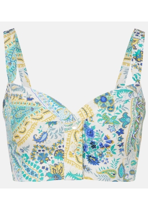 Etro Floral cotton crop top