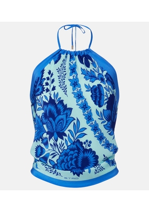 Etro Paisley halterneck silk top