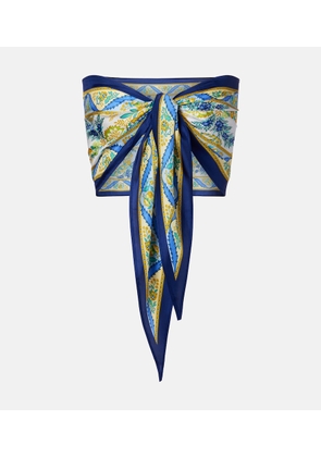 Etro Printed silk bandeau top