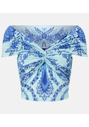 Etro Printed jersey crop top