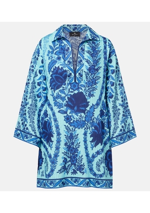 Etro Paisley oversized cotton minidress