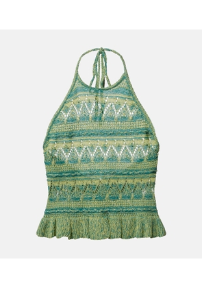 Etro Crochet halterneck cotton top