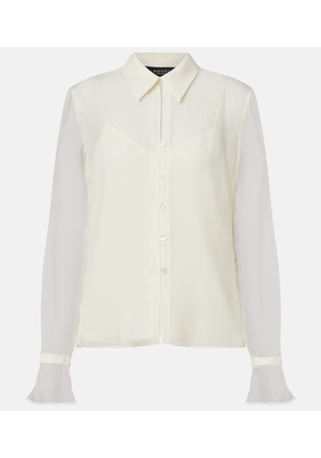 Gucci Lace-trimmed silk georgette shirt