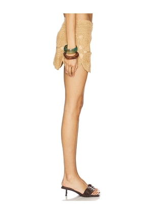 SIMONMILLER Beep Beep Mini Skirt in Tan. Size M. Also in L.