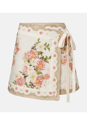 Agua by Agua Bendita Luna floral linen beach cover-up