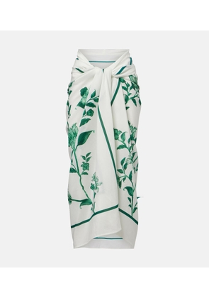 Agua by Agua Bendita Lavanda floral cotton and silk beach cover-up