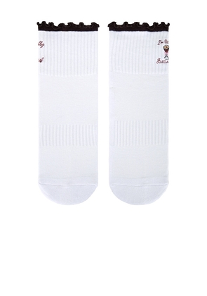 Souls. I'm Literally Just A Girl Crew Socks in White. Size S/M. Also in M/L.