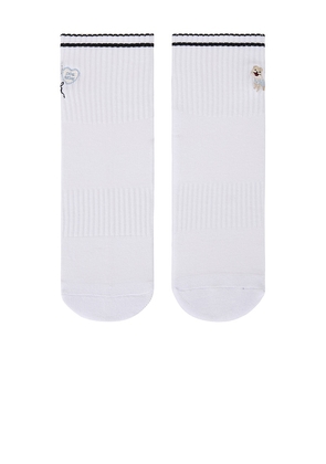 Souls. Dog Mom Grip Socks in White. Size S/M. Also in M/L.