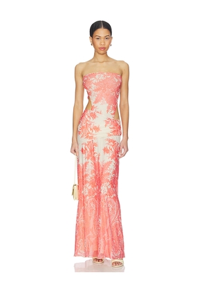 Tiger Mist Poppi Maxi Dress in Coral. Size S. Also in XS, M, L, XL.