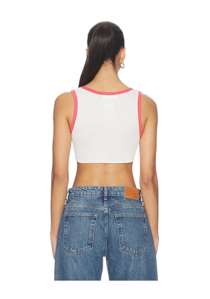 The Laundry Room I Heart Coors Light Super Crop Rib Tank Top in White. Size S. Also in XS, M, L, XL.