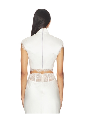 SAU LEE Lila Satin Top in Ivory. Size 2. Also in 4, 6.