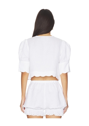 Sister NY Scalloped Top in White. Size XS. Also in S, M, L, XL.