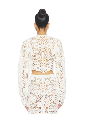 SNDYS Tala Crochet Top in White. Size S. Also in XS.