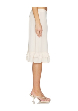 With Harper Lu Frill Midi Skirt in Ivory. Size S. Also in L, M, XL.