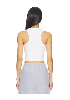 YEAR OF OURS Racer Crop Tank Top in White. Size S. Also in XS, M, L.