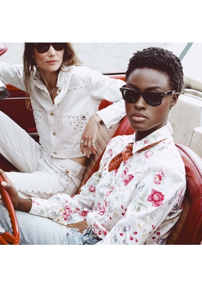 Floral Cotton Voile Western Blouse