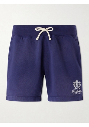 Polo Ralph Lauren - Logo-Embroidered Straight-Leg Cotton-Blend Jersey Drawstring Shorts - Men - Blue - XS