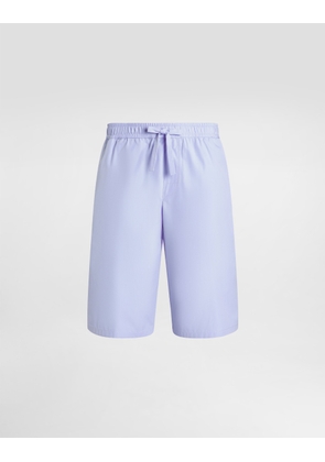 Dolce & Gabbana Cotton Bermuda Shorts With Dg Crossed Embroidery - Man Pants And Shorts Azure 50