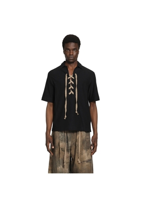 String Fastened Rugby Polo Shirt