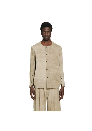 Collarless Patchwork Shirt