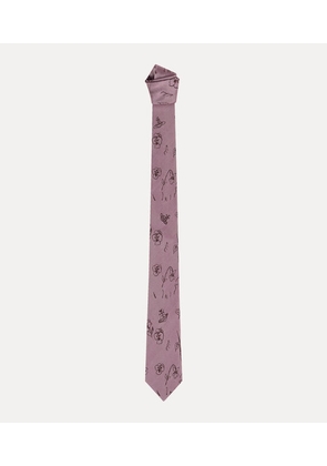 Vivienne Westwood Tie 7cm Flower & Orb Pink  Men