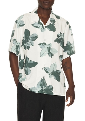 Rag & Bone Avery Printed Shirt in Mint - White. Size S (also in L, M, XL/1X).