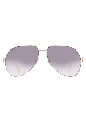 Cartier Premiere de Cartier Grey Gold Flash Pilot Unisex Sunglasses CT0110S 005 62