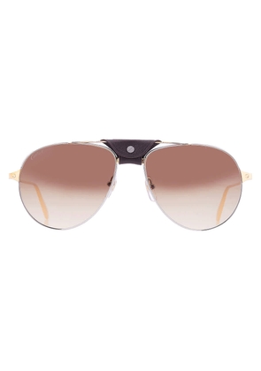 Cartier Santos de Cartier Brown Pilot Mens Sunglasses CT0038S 004 59