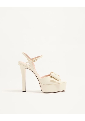 Valentino Garavani Bowow Kidskin Platform Sandal with Bow Detail 130mm Woman IVORY 35