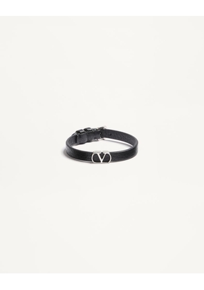 Valentino Garavani VLogo SIGNATURE GRAINY CALFSKIN BRACELET Man BLACK UNI