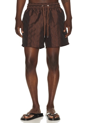 Frescobol Carioca Rio Swim Short in Brown - Brown. Size S (also in L, XL/1X, XXL/2X).