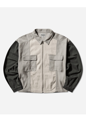 Men s Stripe Cut Short Shirt Jacket Grey