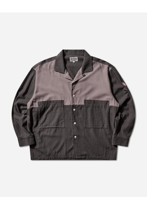 Men s Coloured Cotton Twill Open Shirt Charcoal