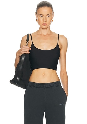 LDMA Christy Strappy Rib Long Bra Top in Black - Black. Size XS (also in M).