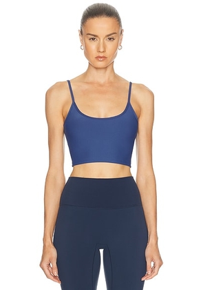 LDMA Christy Strappy Rib Long Bra Top in Gray Blue - Blue. Size XS (also in S, M, L).