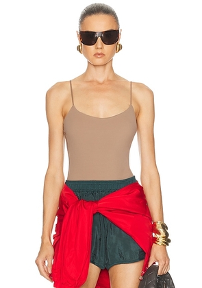 LDMA Alex Seamless Bodysuit in Cedar Smoke - Nude. Size XS (also in S, M, L).