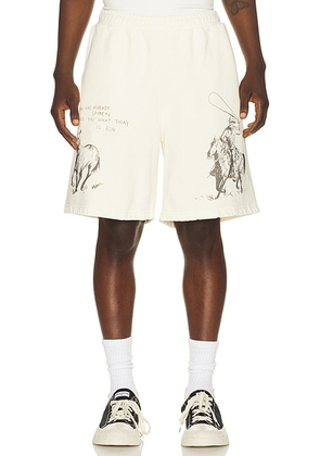 ONE OF THESE DAYS What Today Is For Sweat Shorts in Bone - Ivory. Size S (also in M, L, XL/1X, XXL/2X).