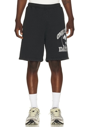 ONE OF THESE DAYS Days Usa Sweatshort in Washed Black - Black. Size S (also in M, L, XL/1X, XXL/2X).