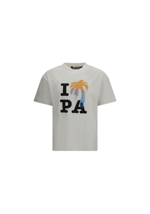 Palm Angels White Cotton T-Shirt - L