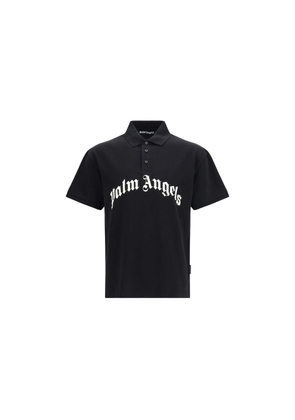 Palm Angels Black Cotton Polo Shirt - L