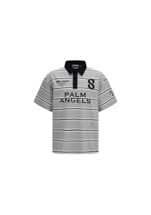 Palm Angels Gray Cotton Polo Shirt - L
