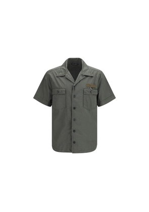 Dolce & Gabbana Gray Cotton Shortsleeve Shirt - 39