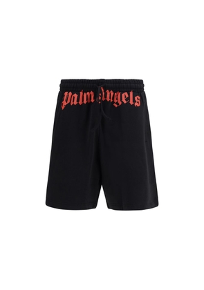 Palm Angels Black Cotton Bermuda Shorts - L