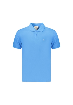 Calvin Klein Azure Cotton Men's Polo Shirt - S